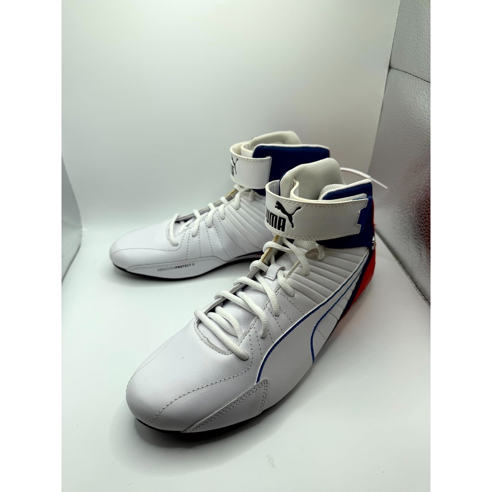 BMW Motorsport x Puma Kart Cat Mid 307887-02 Mens 10 Sneaker White Leather Shoes